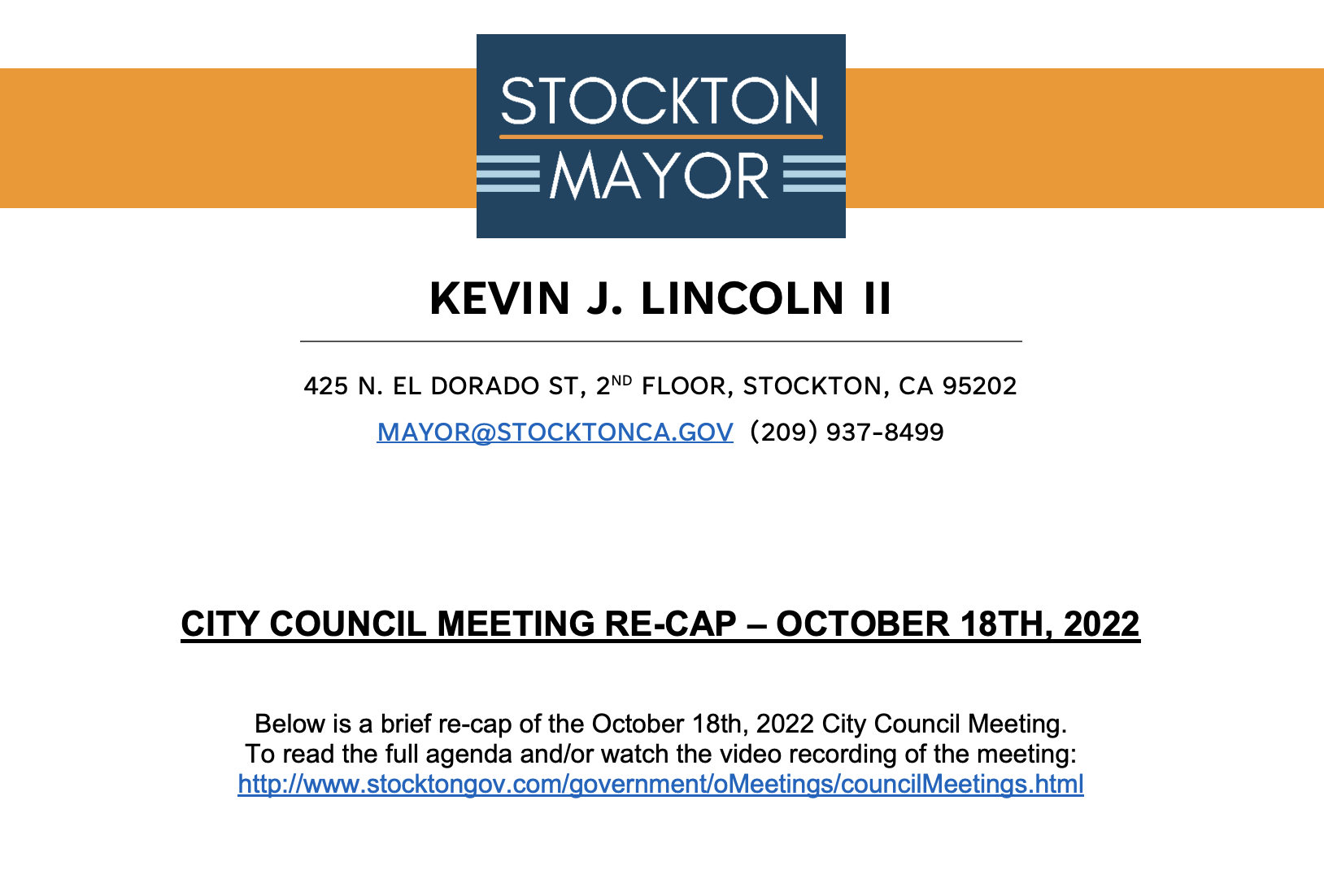 City Council Meeting Re-Cap - September 27, 2022